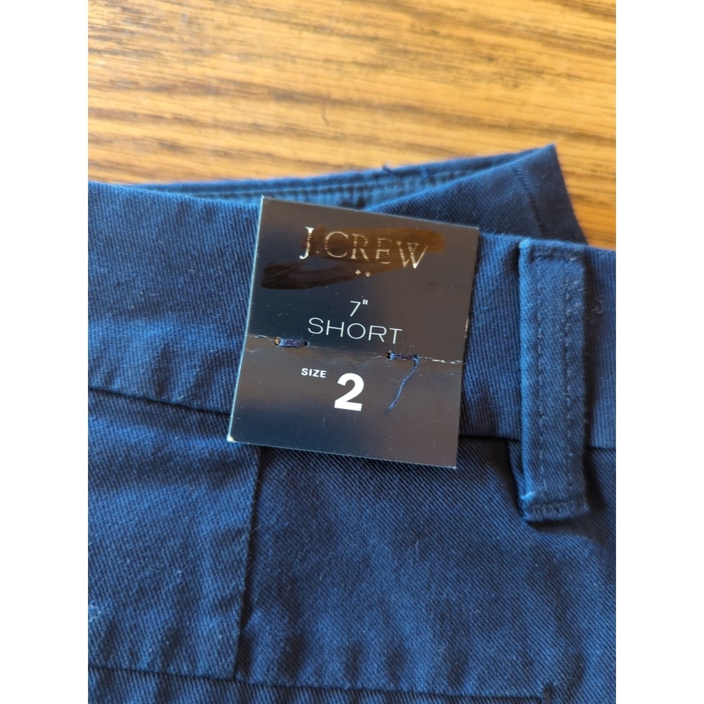NWT Women's J Crew‎ Chino Shorts Size 2 NEW With Tags 7" Navy Blue Slash Pockets - Picture 8 of 8